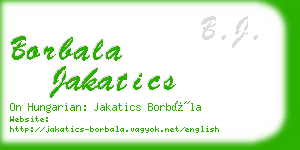 borbala jakatics business card